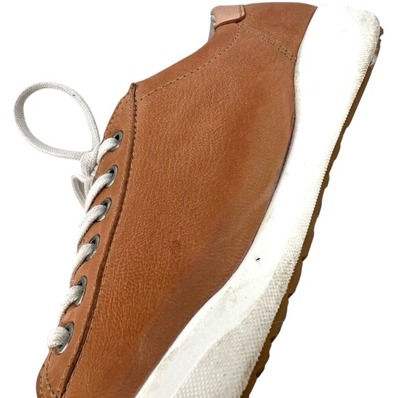 Josef Seibel Leather Lace-Up Sneakers Camel Brown Size 38 US 8 - Picture 7 of 13